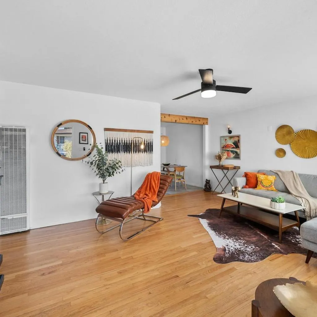 Photograph of Mid-Century Modern Home Canyon Views with Fenced Yard