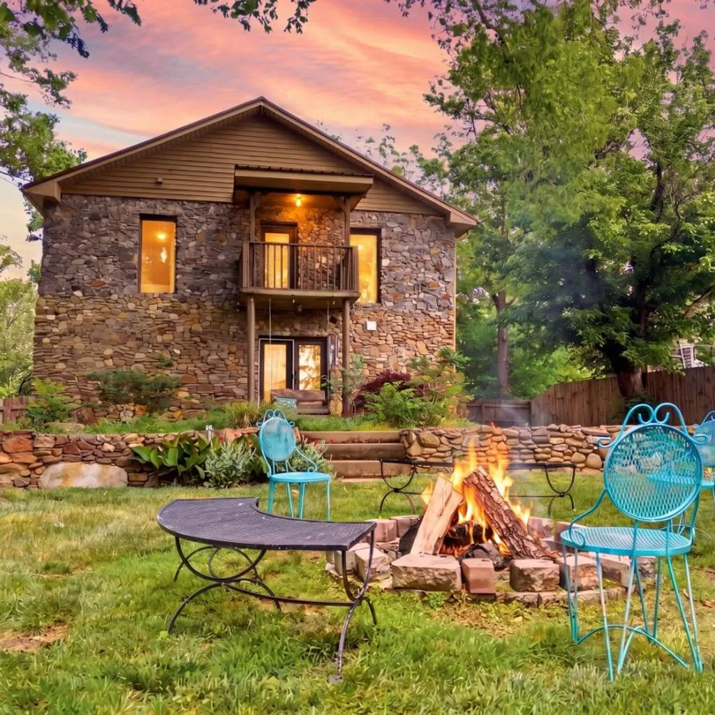 Photograph of Eclectic Asheville Escape with Fire Pit and Yard