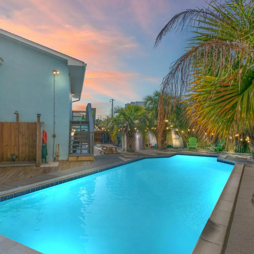 Photograph of Latitude Adjustment - Private Pool, Game Room, Spacious Home, Pets OK, 5 Min Walk to Beach!