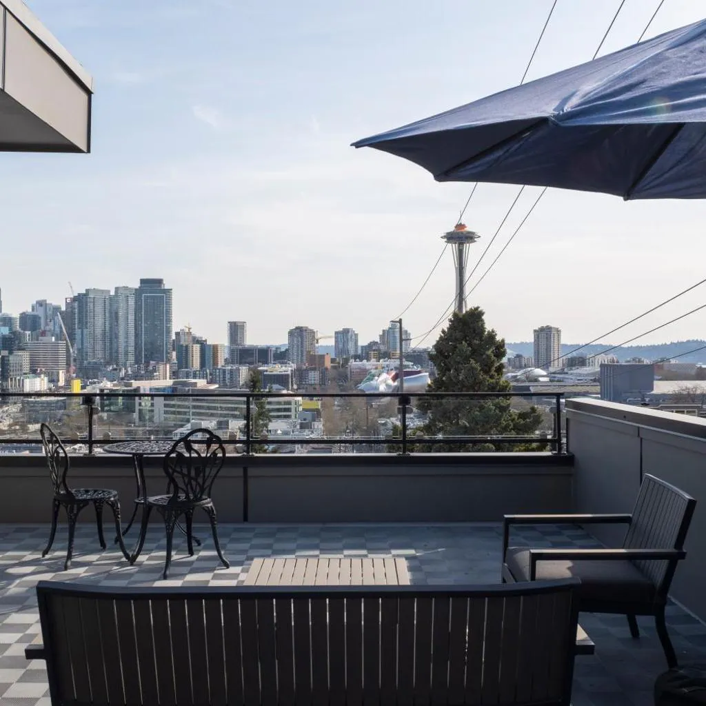 Photograph of Modern Townhome with Space Needle View