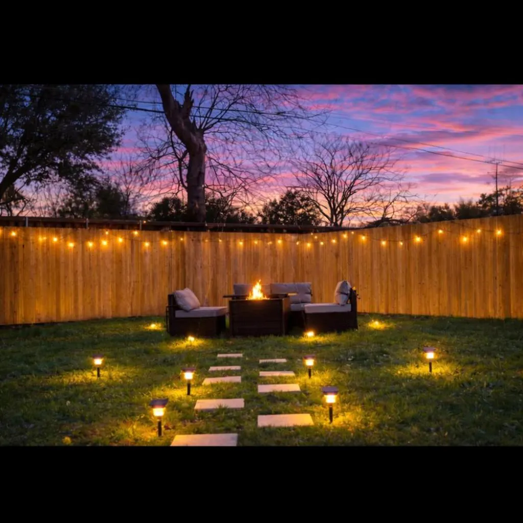 Photograph of Modern 4BR King Suite Including Backyard Oasis with Firepit