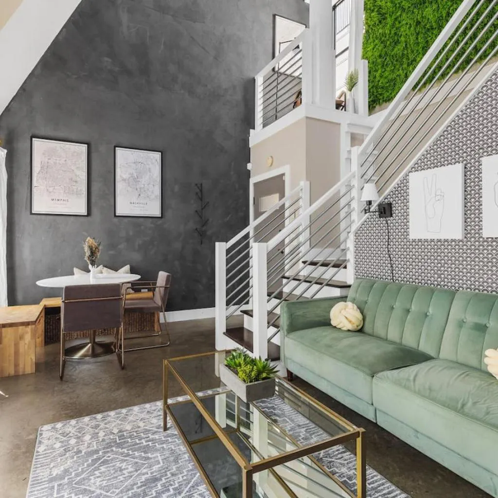 Photograph of Modern Home with Rooftop Deck Walk to Coffee Restaurants Brewery