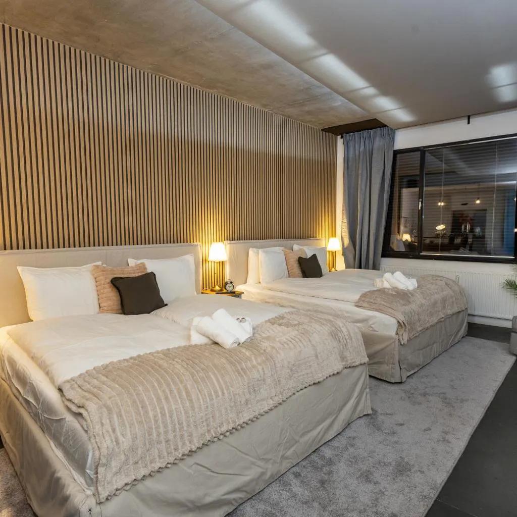 Photograph of Danube Apartment on Schwedenplatz- 2 King Beds l Building under facade construction