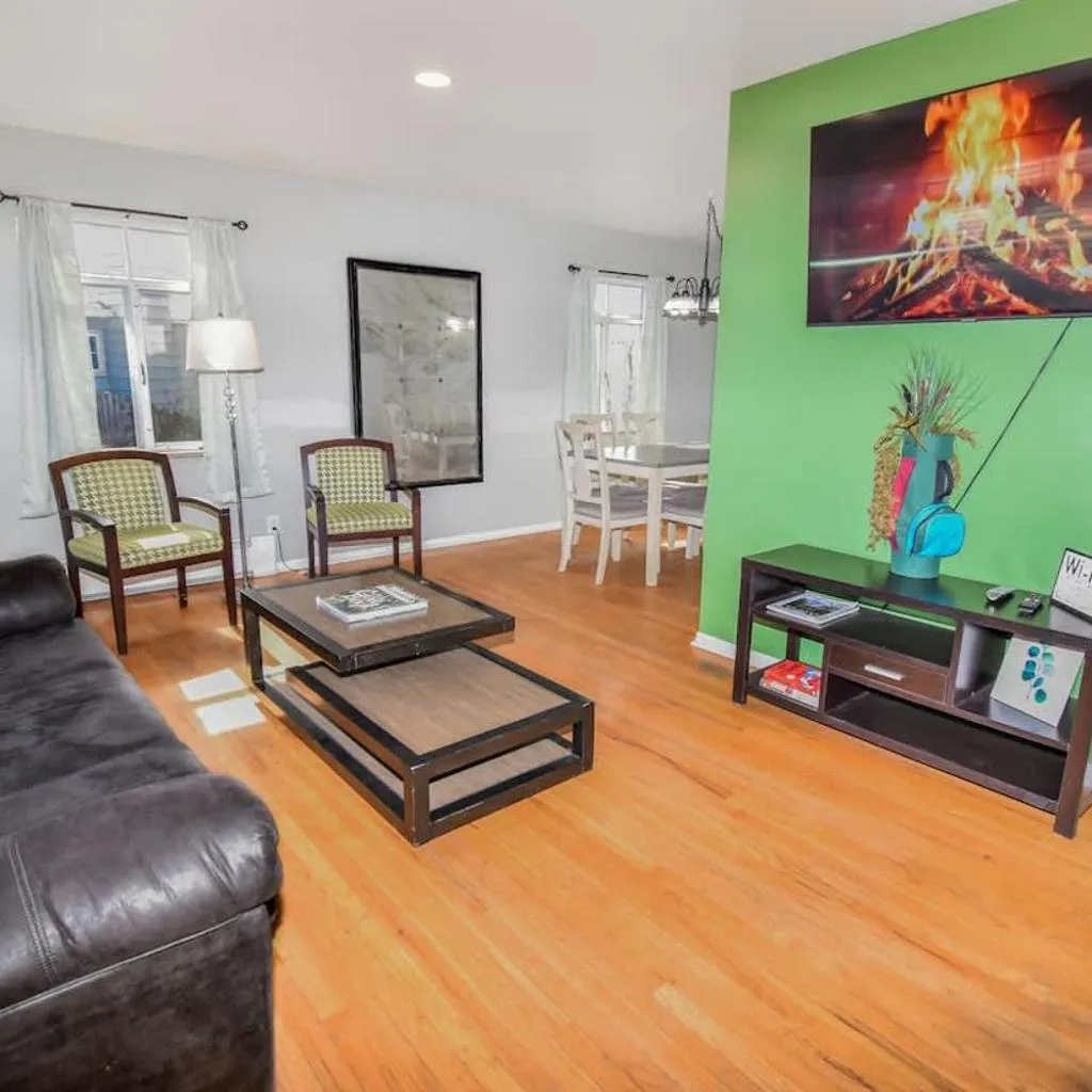 Photograph of Family Home with Large Yard & Golf Theme Near Rail