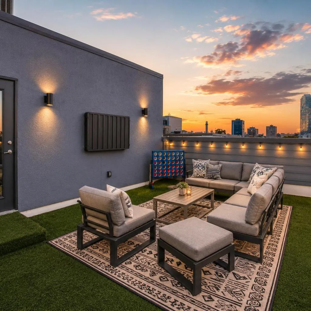 Photograph of Modern 4-Story Condo w Rooftop in Downtown