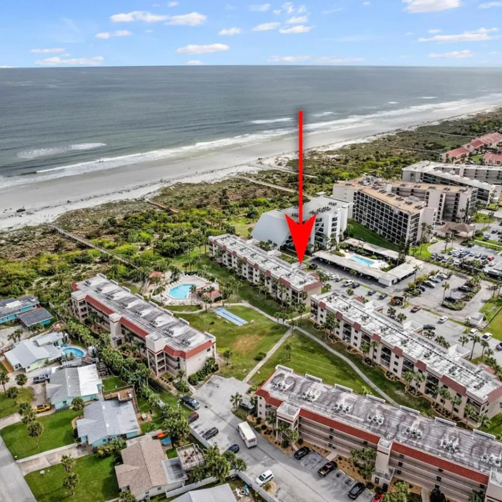 Photograph of Top-Floor End Unit with Ocean & Pool Views | Gated Beachfront Resort Near St. Augustine