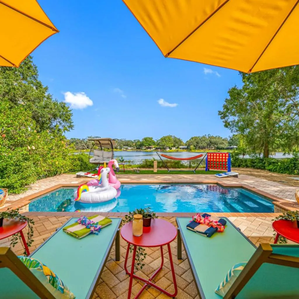 Photograph of Lux Lakehouse with Pool, Jacuzzi and Games, Sleeps 21