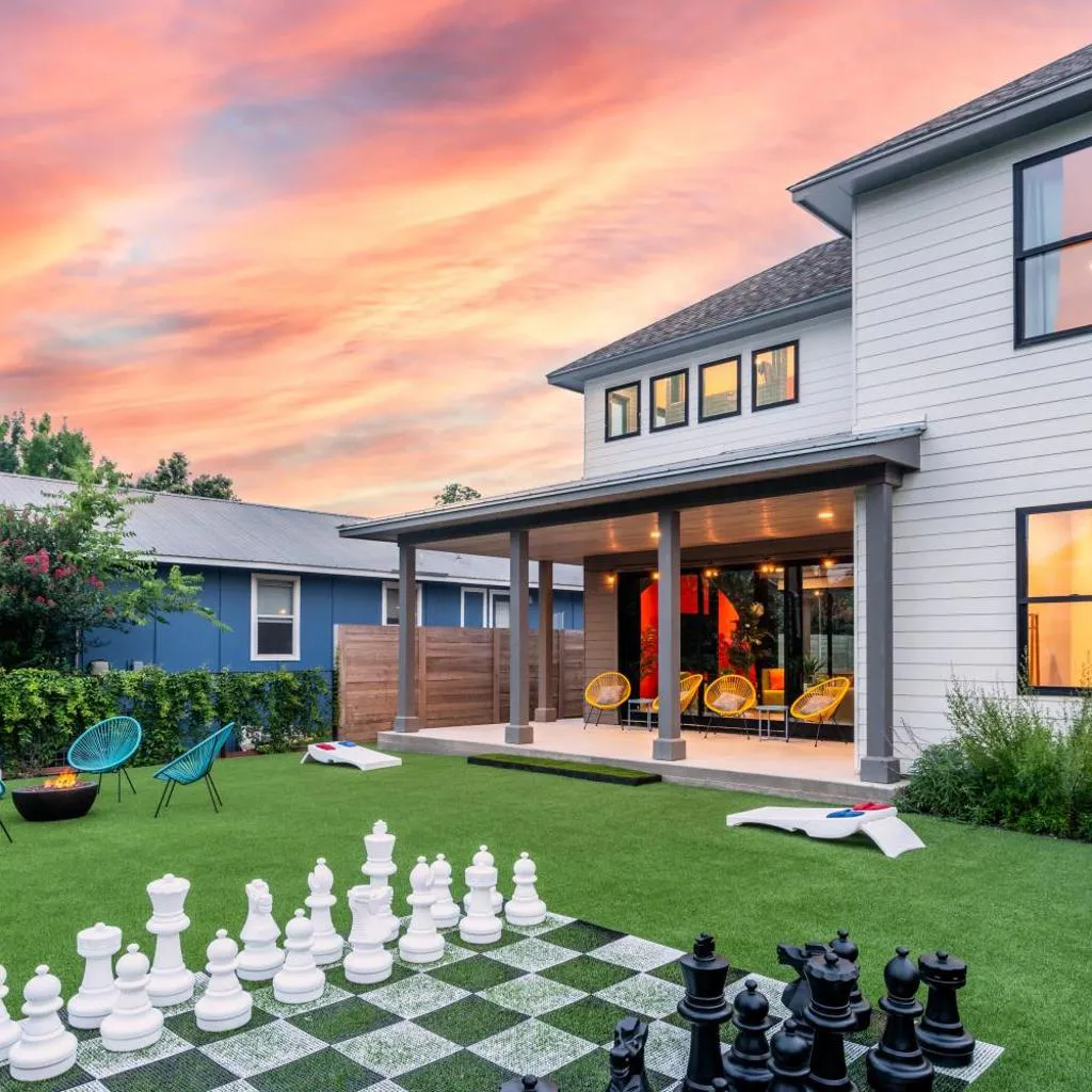 Photograph of Group Getaway with Chess Garden and Firepit