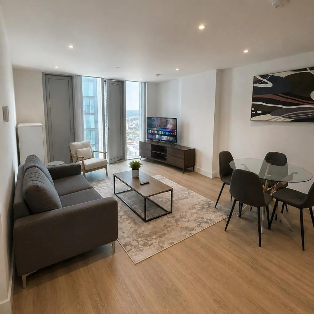 Photograph of 34th Floor 2bed City View Apartment Manchester Deansgate