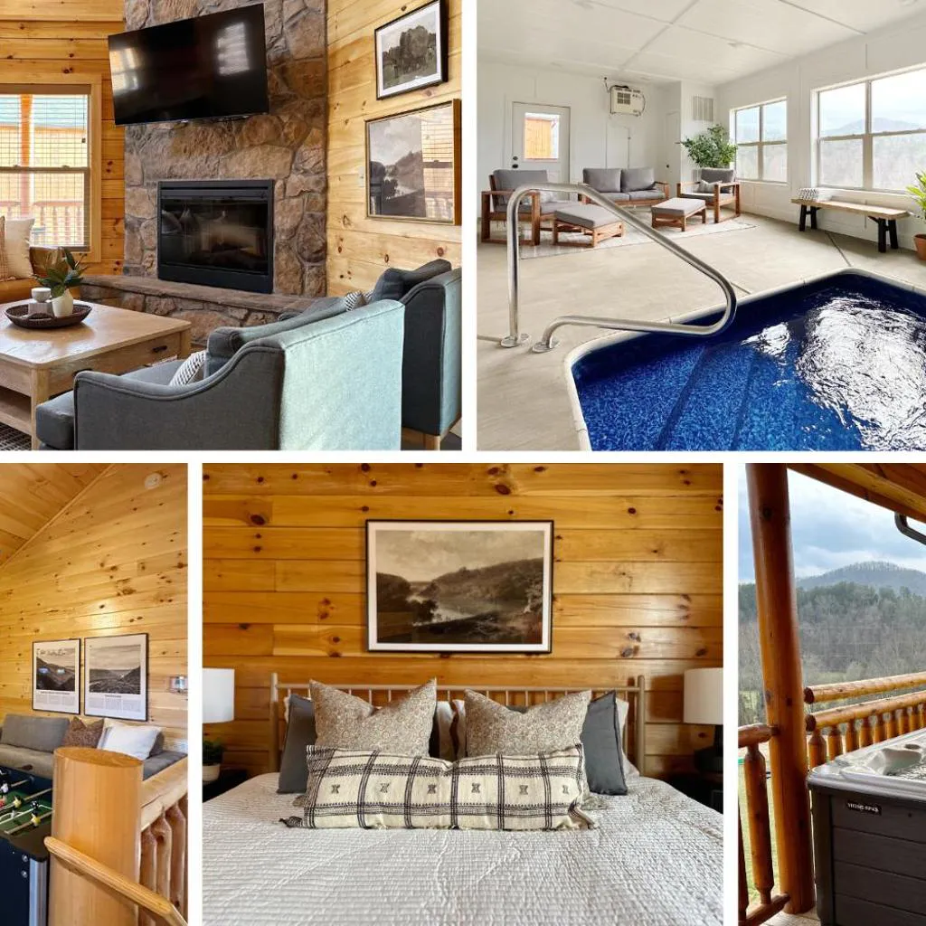 Photograph of Serene MTN Cabin Indoor Pool Hot Tub Game Room