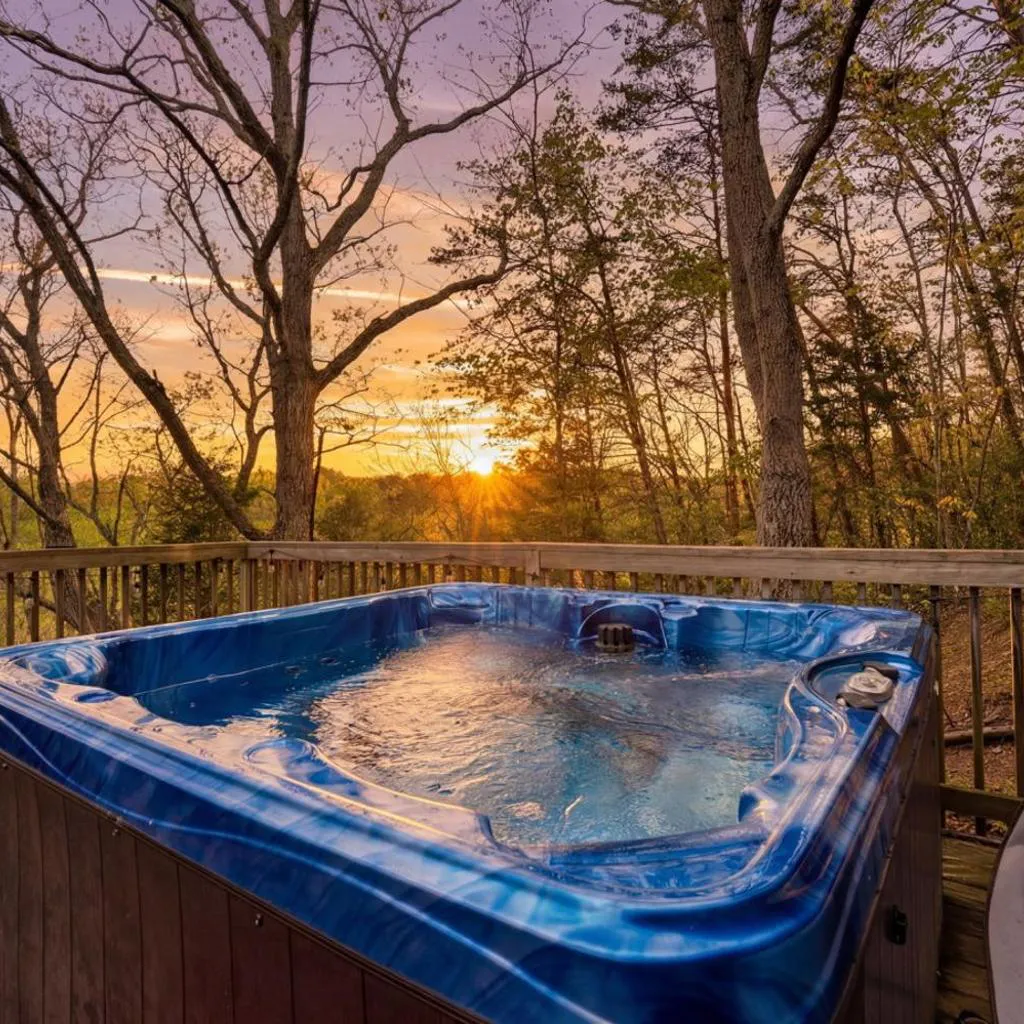 Photograph of Relaxing Cabin Views Hot Tub Theater Games