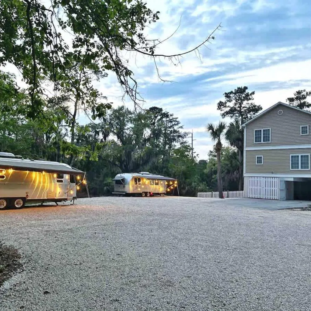 Photograph of Large Home and 2 Airstream Glampers & Spa Midway to Tybee Beach & Downtown Savannah with Fast WiFi and More!