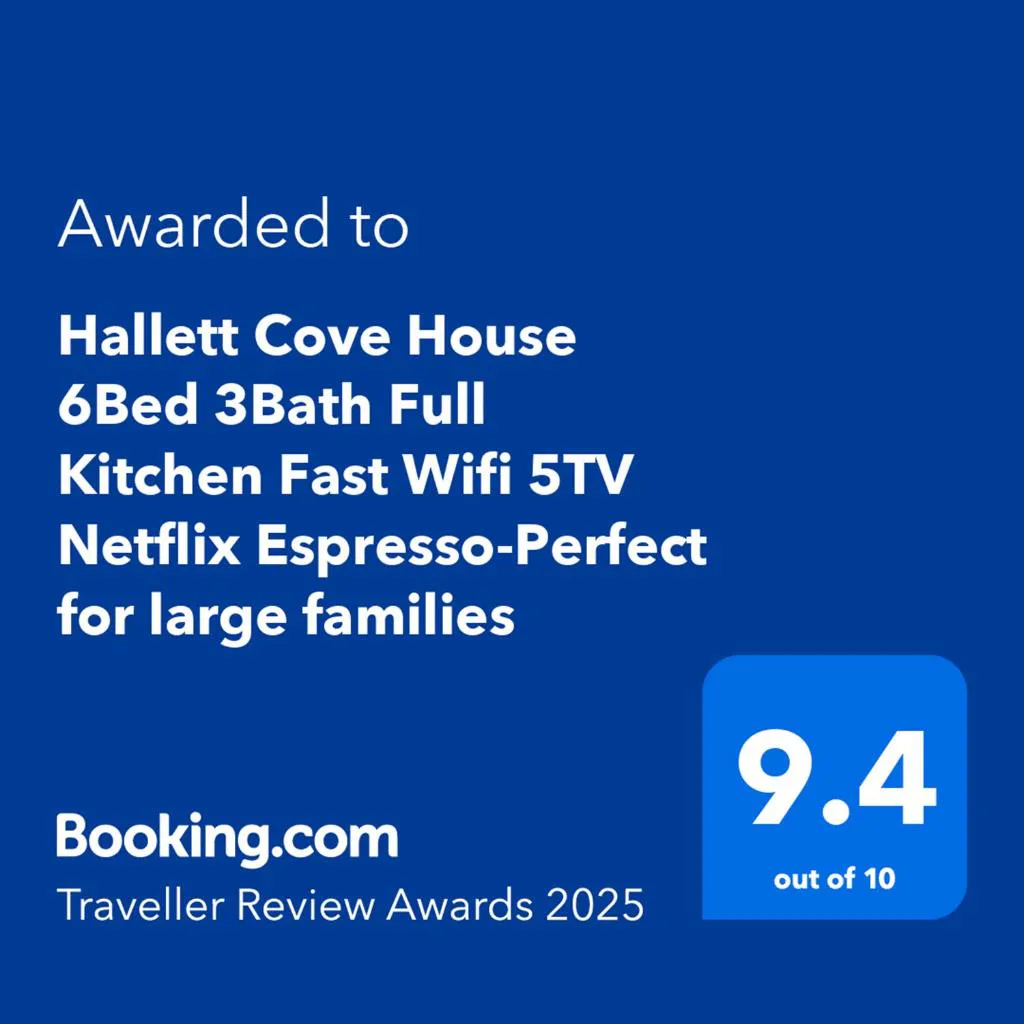 Photograph of Hallett Cove House 6Bed 3Bath Full Kitchen Fast Wifi 5TV Netflix Espresso-Perfect for large families