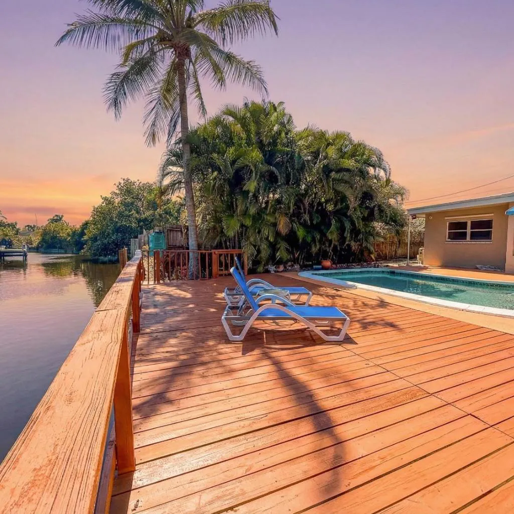 Photograph of Private Pool Home Canal Views Waterfront Deck