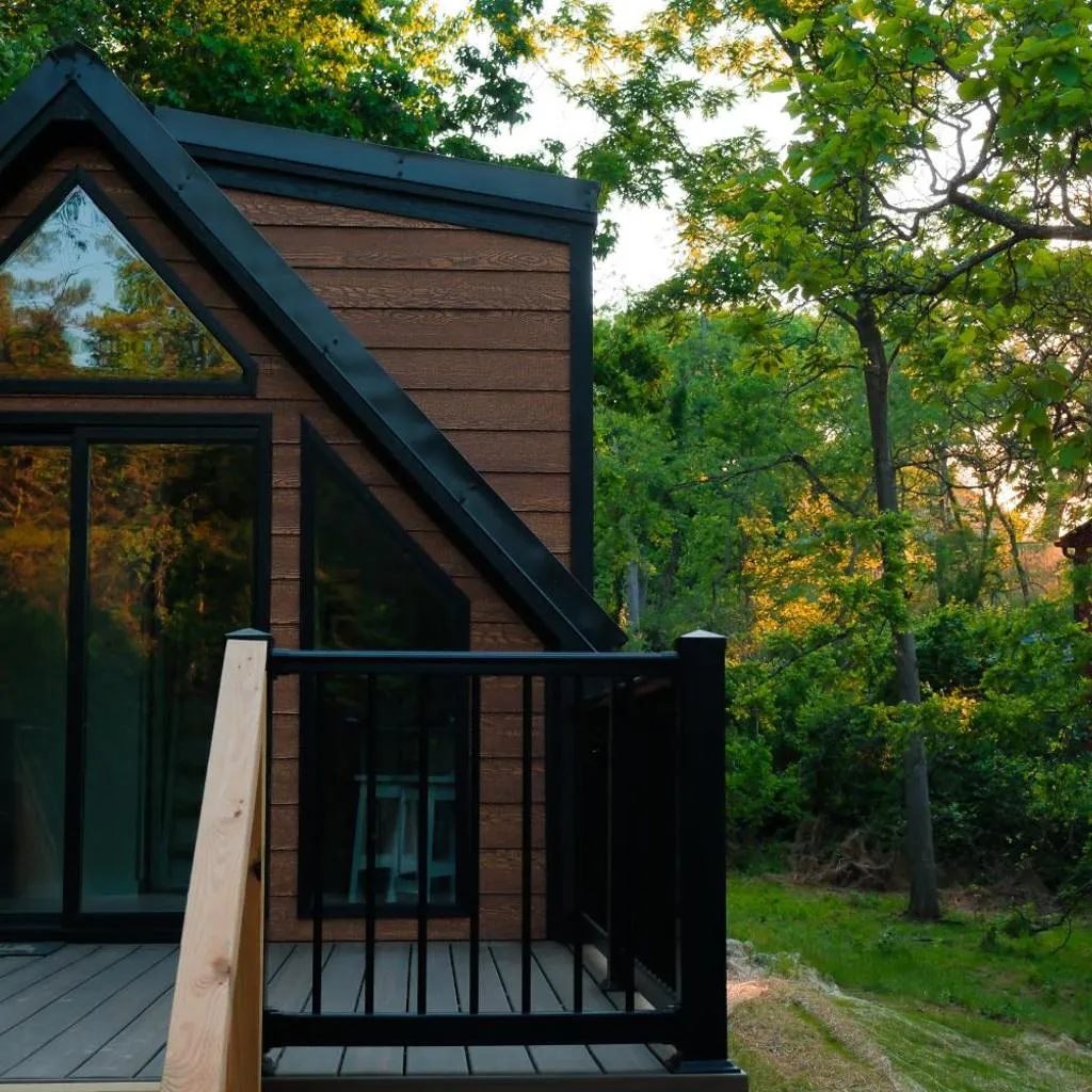 Photograph of NEW BUILD A-frame TinyHouse on Pond near Asheville