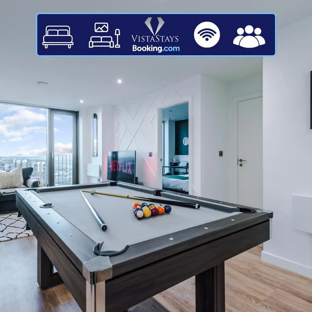 Photograph of Stylish 2BDR Apartment By Vista Stays Short Lets & Serviced Accommodation Manchester With Pool Table & Free WiFi Near Manchester City