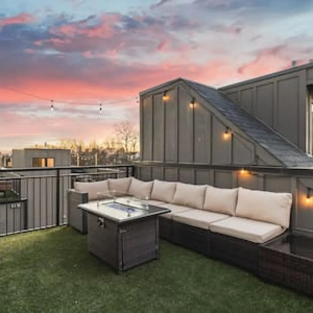 Photograph of Rooftop Deck Patio and Garage Walk to Restaurants Coffee Brewery