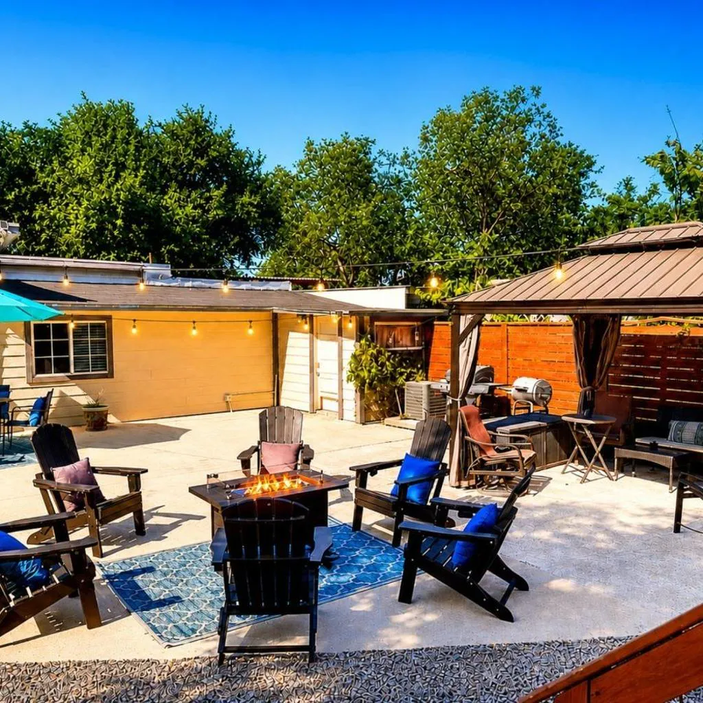 Photograph of Private Yard Fire Pit Outdoor Games Casita