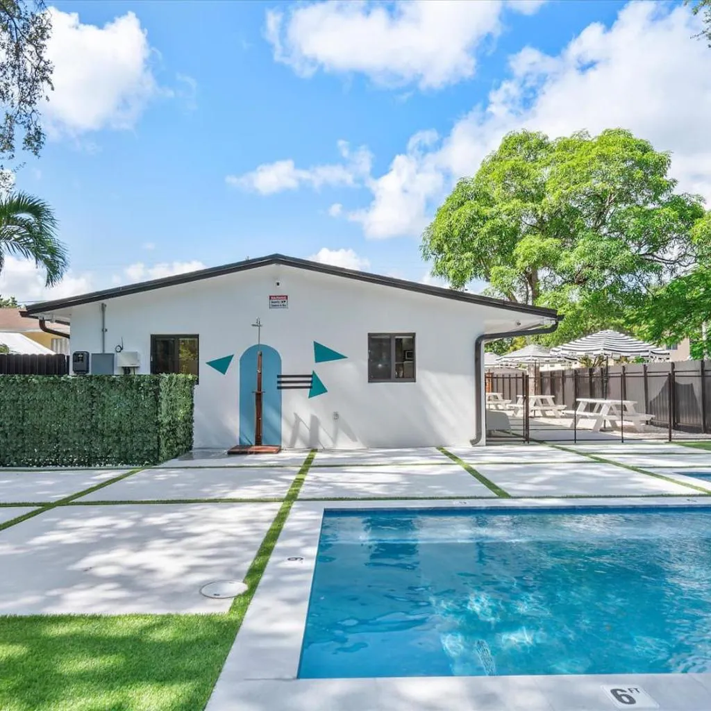 Photograph of Bright Miami Studio Heated Pool Patio