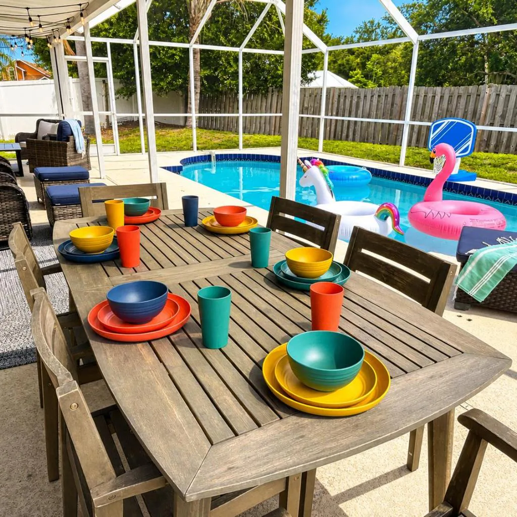 Photograph of Heated Pool in Sunny Sarasota, huge yard, games, dog friendly escape