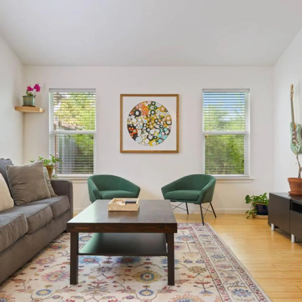 Photograph of South Congress Living w Gorgeous Porch and Backyard