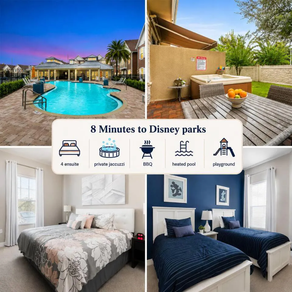 Photograph of 8 Minutes to Disney parks, Private BBQ & JACCUZZI, GYM, KIDS PLAYGROUND