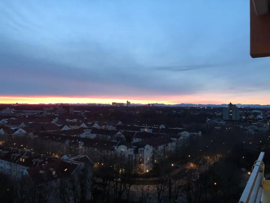 Photograph of Schwabing-Studio great sunset view & balcony