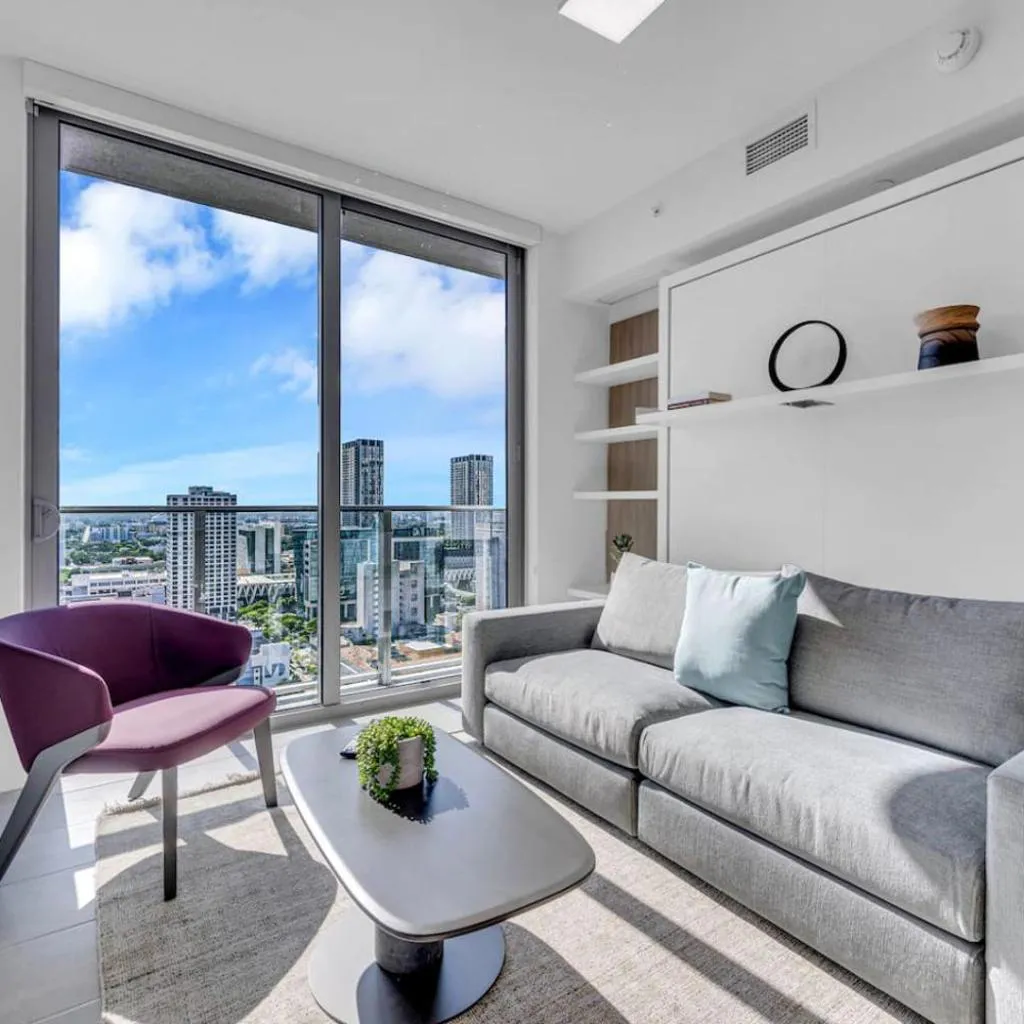 Photograph of Stylish Studio and Den Across from Bayside Miami