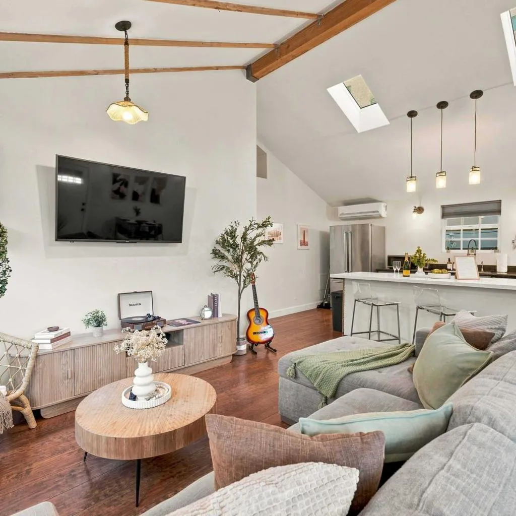 Photograph of Modern Culver City Retreat with Yard, BBQ and Garage